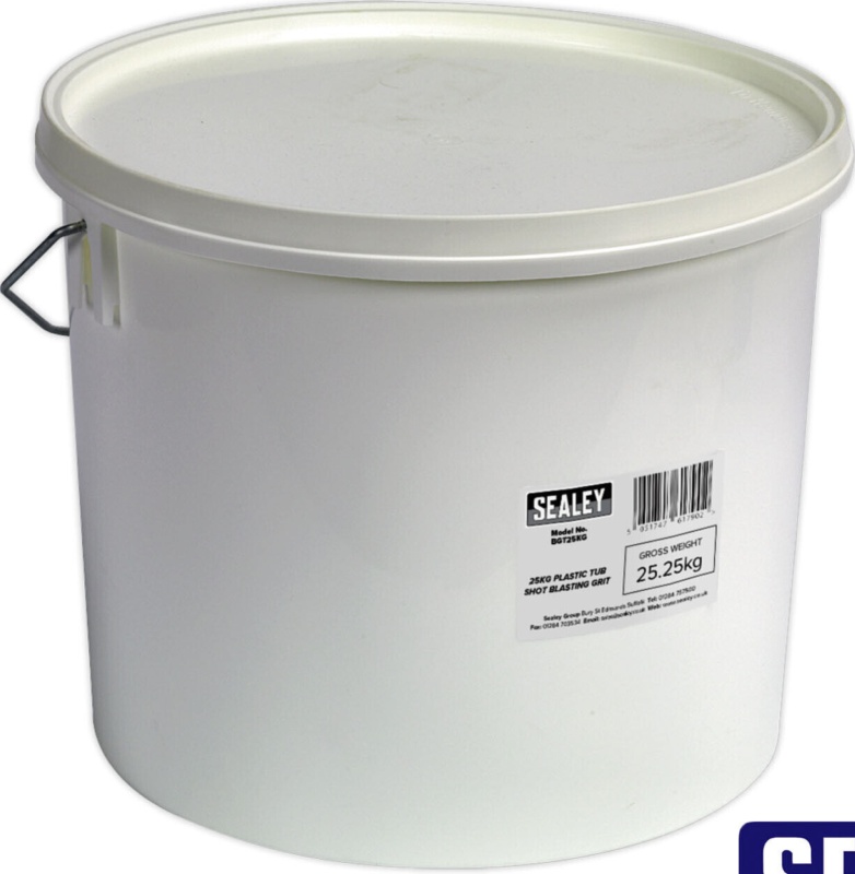Sealey Shot Blasting Grit 25Kg Plastic Tub - Image 2