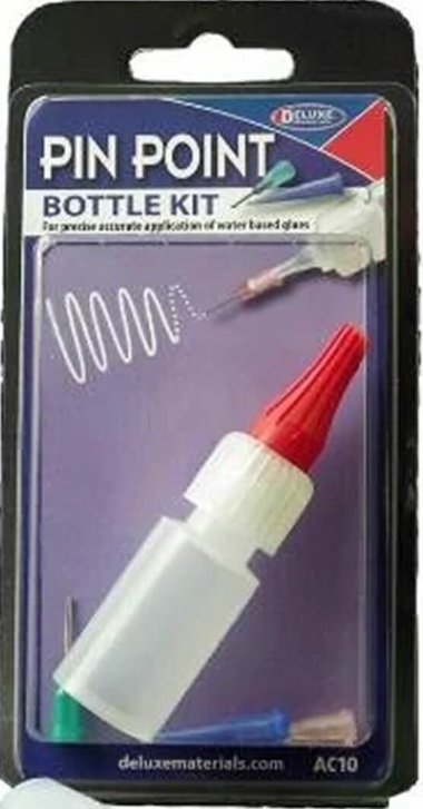 PIN POINT BOTTLE KIT Precision Glue lines Bottle + 3 tips AC10 Deluxe Materials