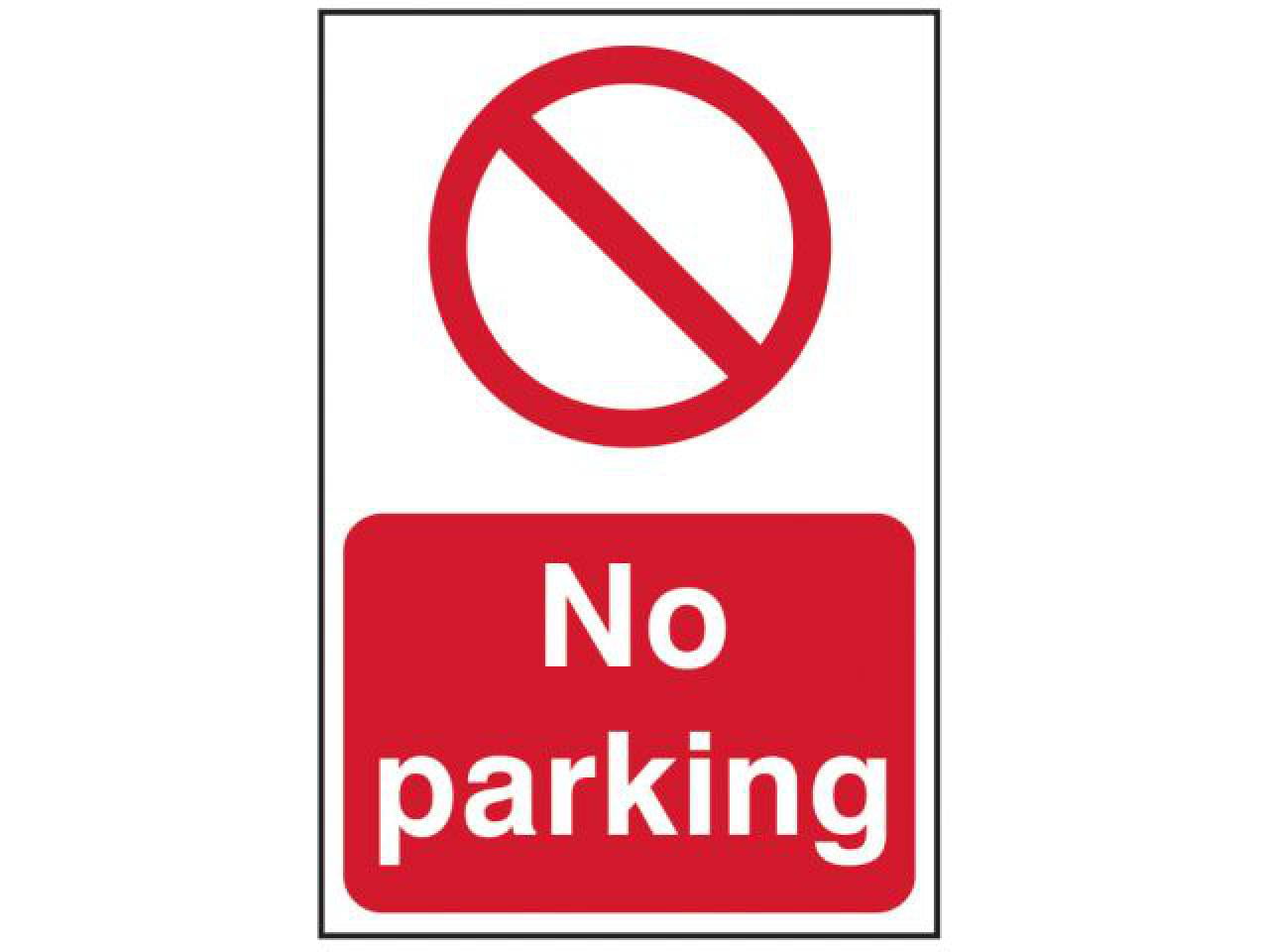 Scan SCA4051 Self adhesive PVC sign - No parking - 400 x 600mm - Image 3