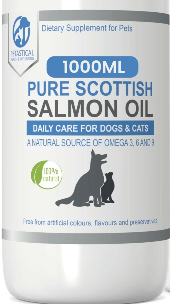 Salmon Oil for Dogs and Cats - Petastical Scottish Fish Oil Omega  500ml No Pump