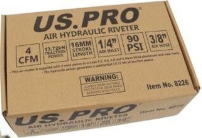 US PRO Tools Heavy Duty Air Hydraulic Rivet Gun Pop Riveter Power Tool 8226