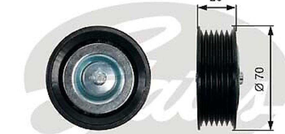 GATES T36469 Deflection/Guide Pulley, V-ribbed belt for ALFA ROMEO,FIAT,LANCIA