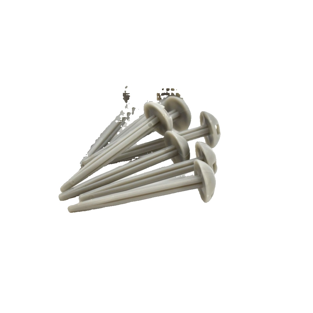 100x Groundsheet Carpet Pegs Heavy Duty Grey Plastic Mushroom Domed Tent Awning