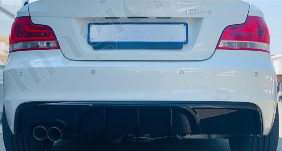 FOR BMW 1 SERIES E82 M SPORT REAR BUMPER DIFFUSER GLOSS BLACK SPOILER 2007-2013