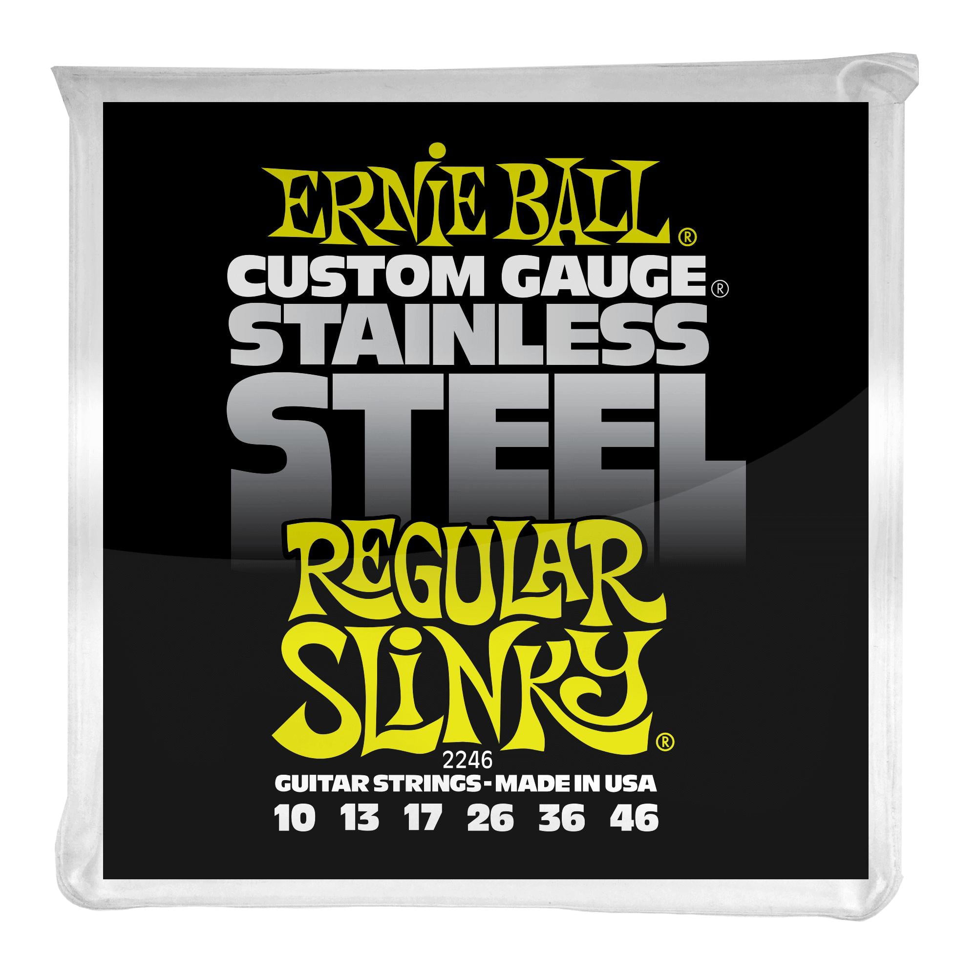 Ernie Ball Stainless Steel Electric Guitar Strings (.010 - .046 Regular Slinky)