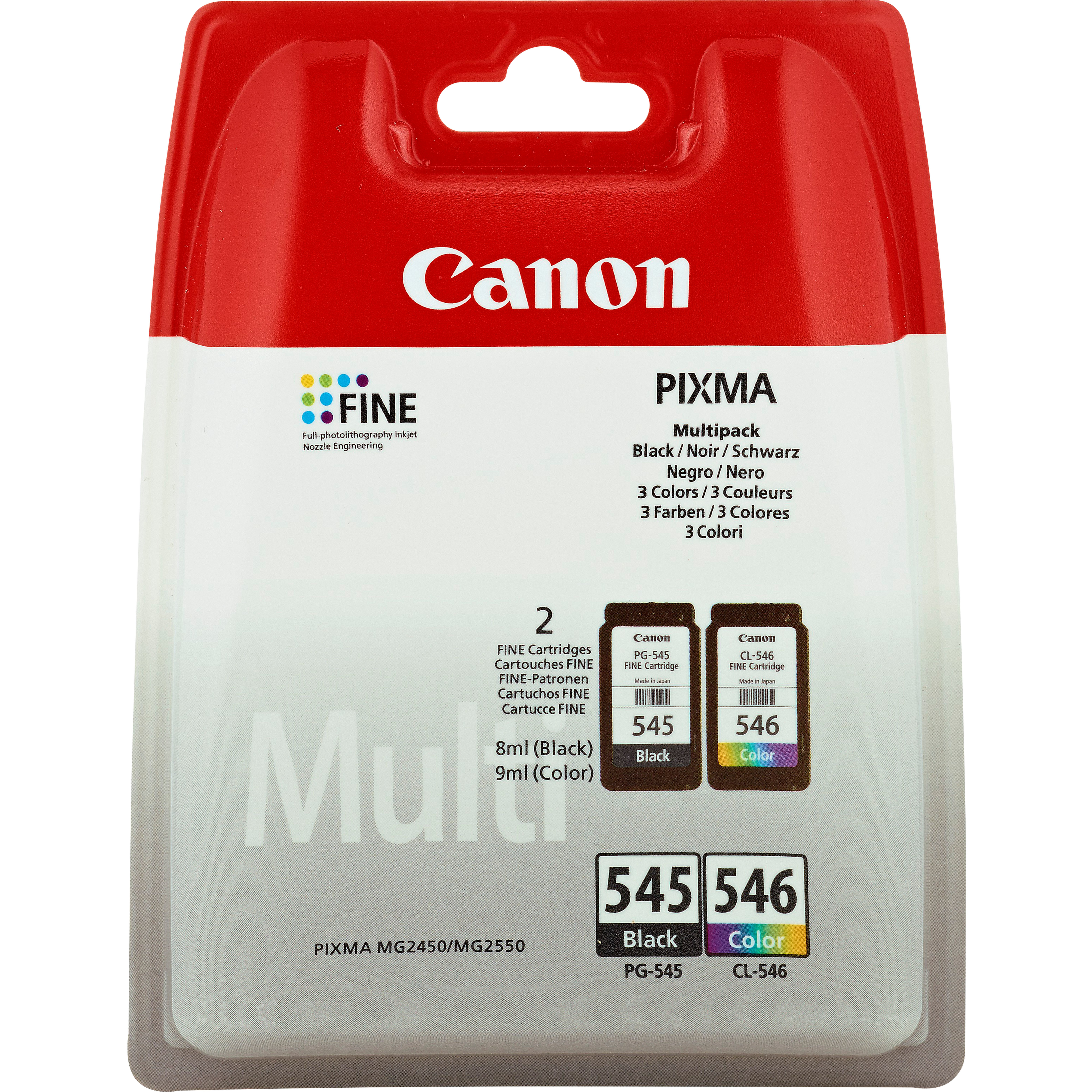 Genuine Canon PG545 & CL546 Ink Cartridges - For Canon PIXMA MG2950