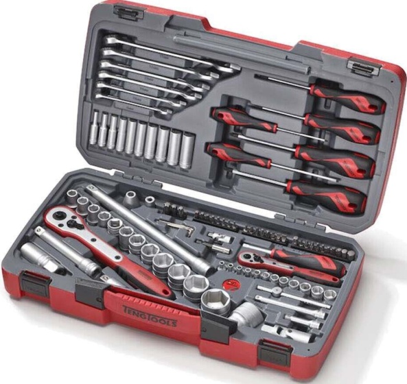 Teng Tools TM095 MECCA PRO 1/4"" & 1/2"" Drive Socket & Tool Set 95 Pieces - Image 3