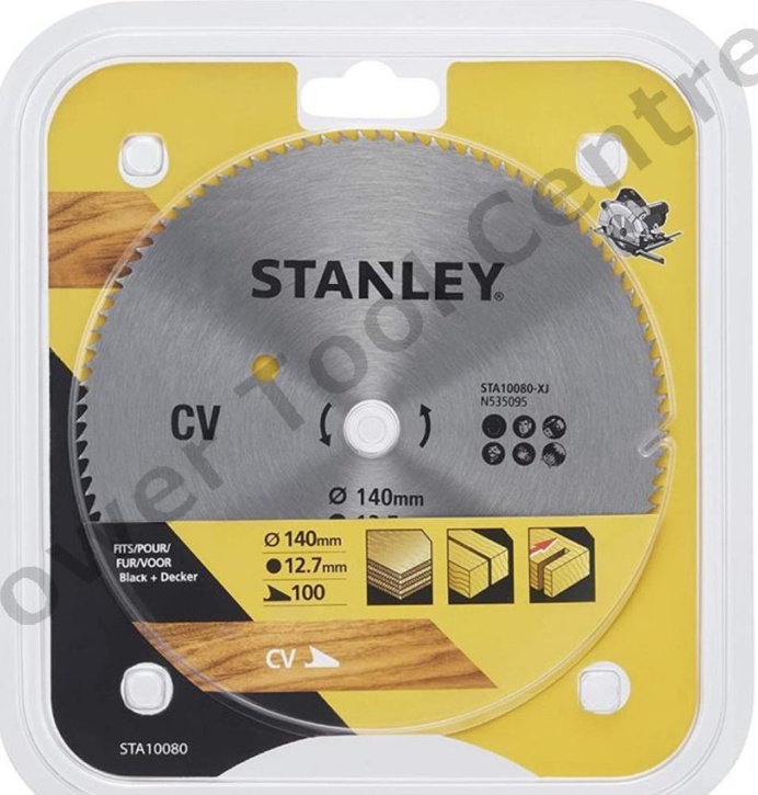 Stanley STA10080 CV Circular Saw Blade Cross Cut 140mm x 100T x 12.7mm