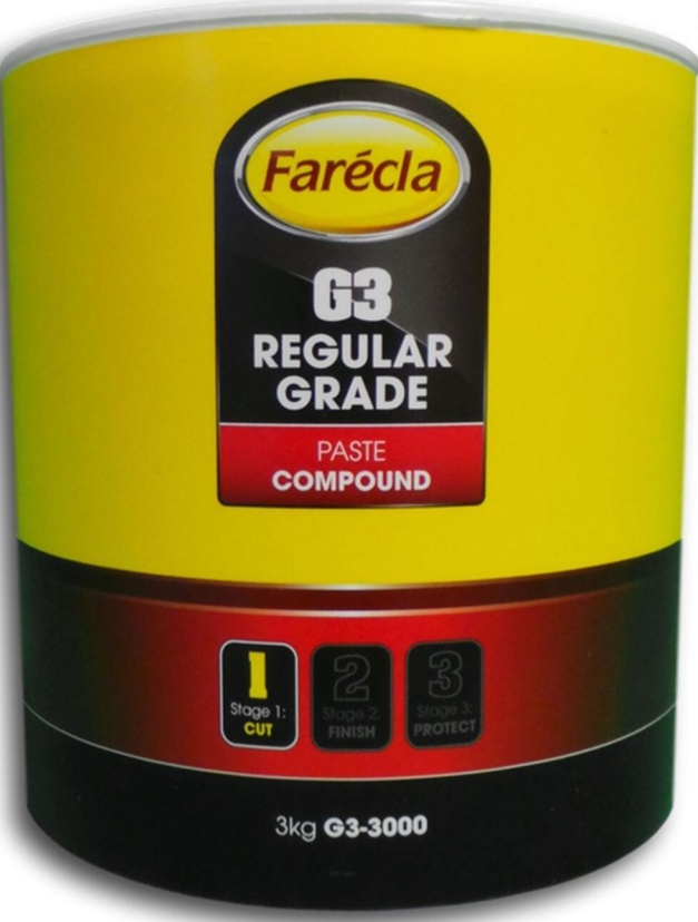 Farecla G3 3KG Rubbing Compound Regular Cutting Paste With 6"" Gmop Pad Head