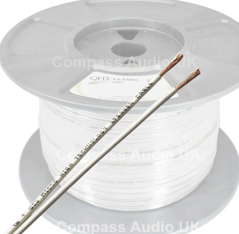 QED Performance Micro Slimline OFC Speaker Cable HiFi & Home Cinema PER METRE