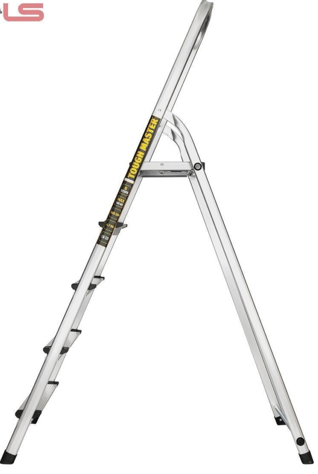 TOUGH MASTER Step ladder folding aluminium & steel 5 steps top hand rail