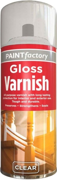 Clear Gloss Varnish Spray All Purpose Exterior Interior Aerosol Can 250ml