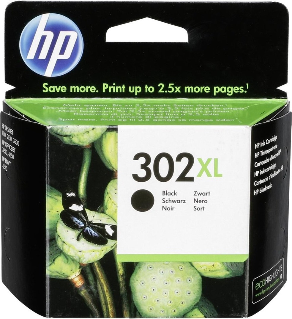 Original HP 302XL Black ink cartridge for Deskjet 2132 All-in-One Printer - F6U6