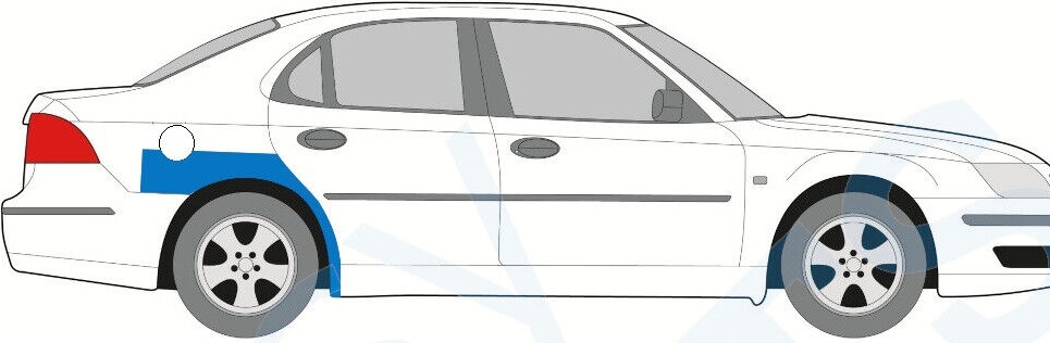 SAAB 9-3 2002- 5 DOOR REAR WHEEL ARCH REPAIR PANEL REAR WING / LEFT LH