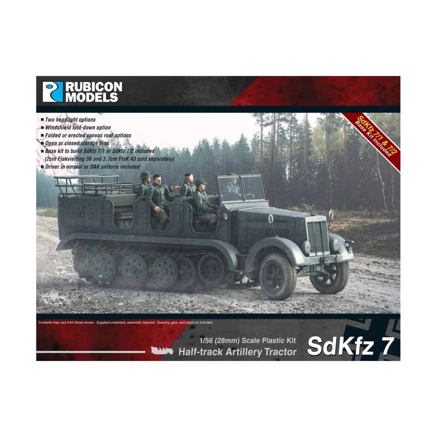 Rubicon Models 1:56 Scale German SdKfz 7 Half-Track Artillery Tractor - 280065