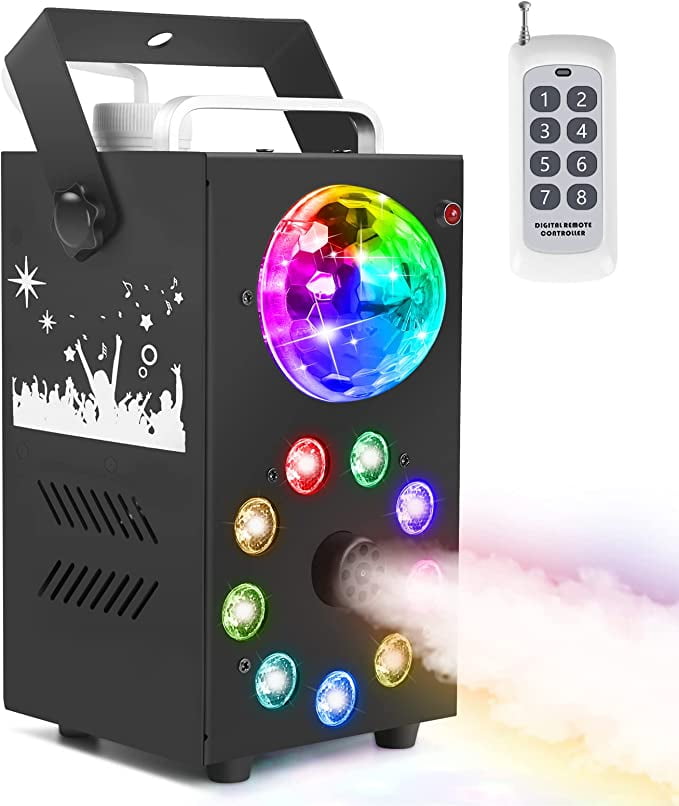 700W Fog Smoke Machine Stage Effect Machine RGB LED Disco Ball Light with Remote