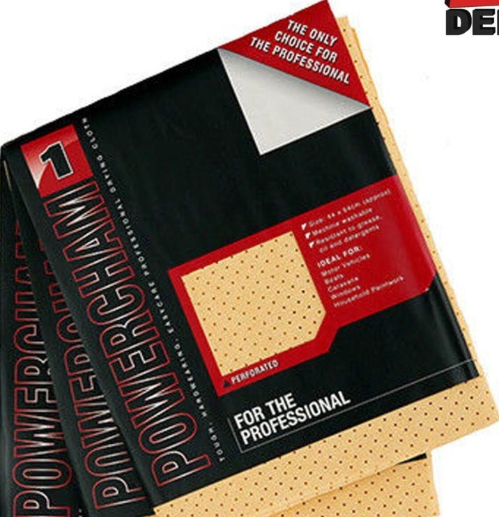Powercham Synthetic Chamois Tough/Hardwearing/Easycare Professional Drying Cloth