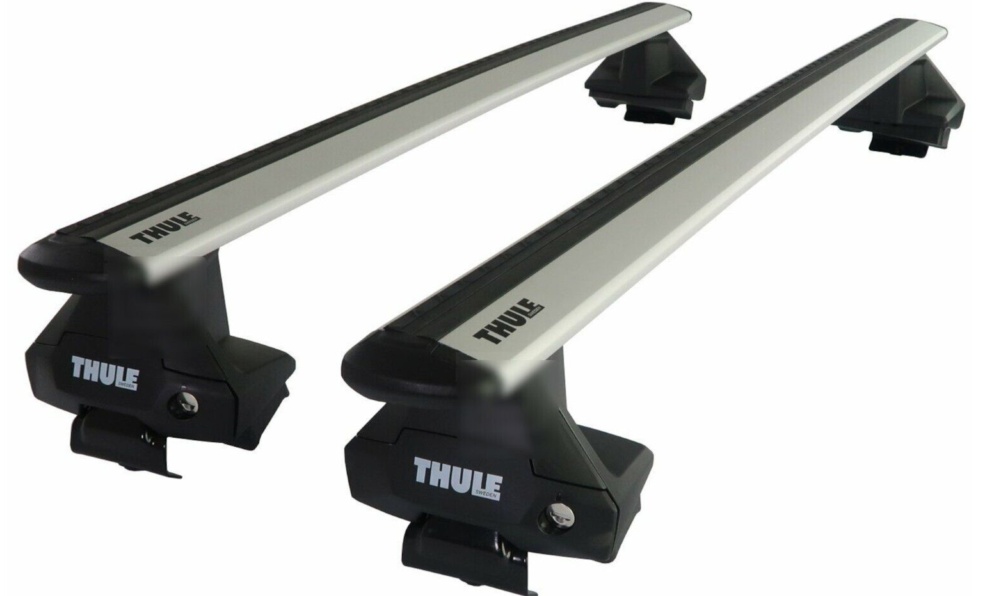 Thule Aluminium Silver WingBar Evo Roof Bar Set fit VW Golf Mk.7 Hatchback 13-20