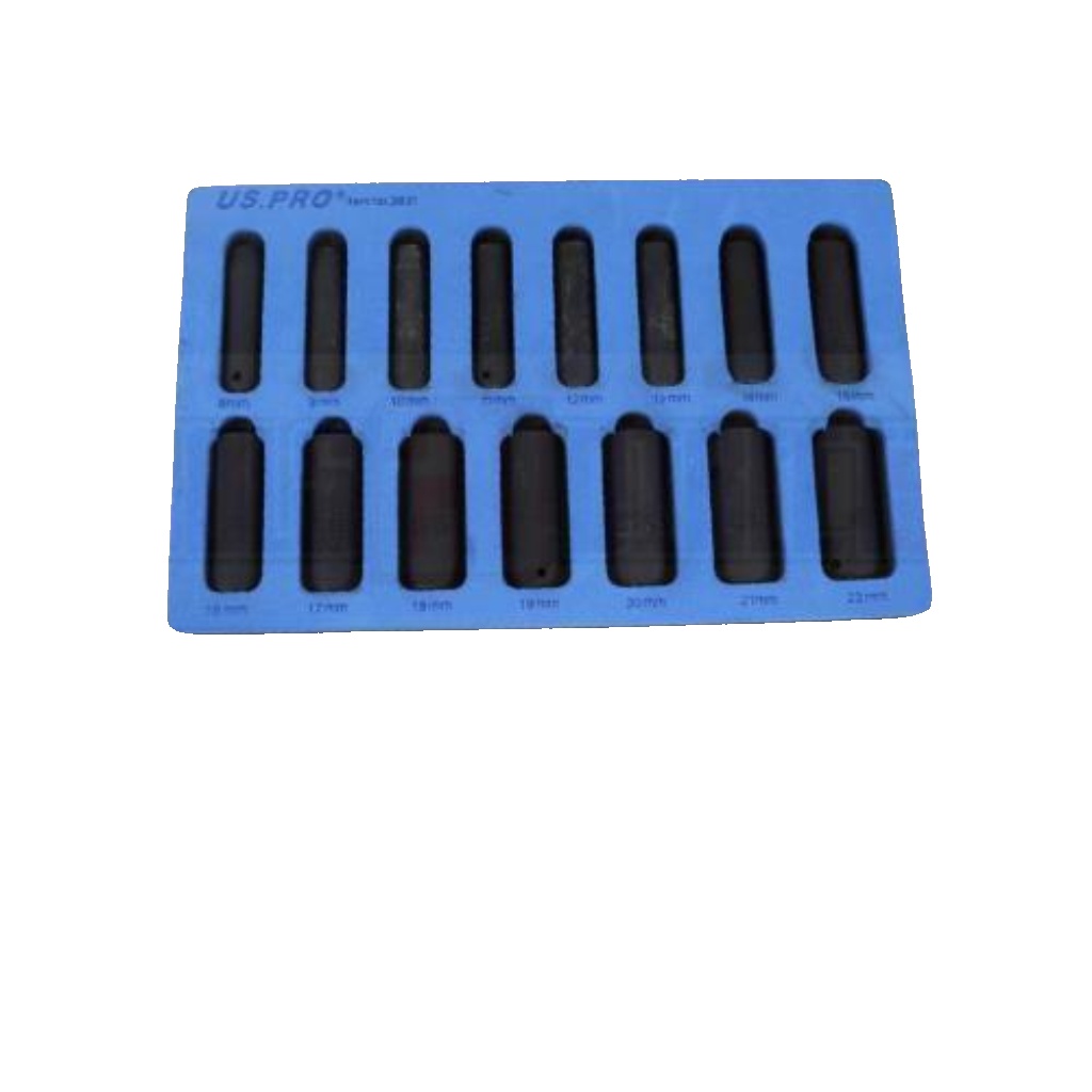 US PRO Tools 15pc 3/8"" Dr Deep Impact Sockets Metric 8-22mm Socket Set NEW 3831