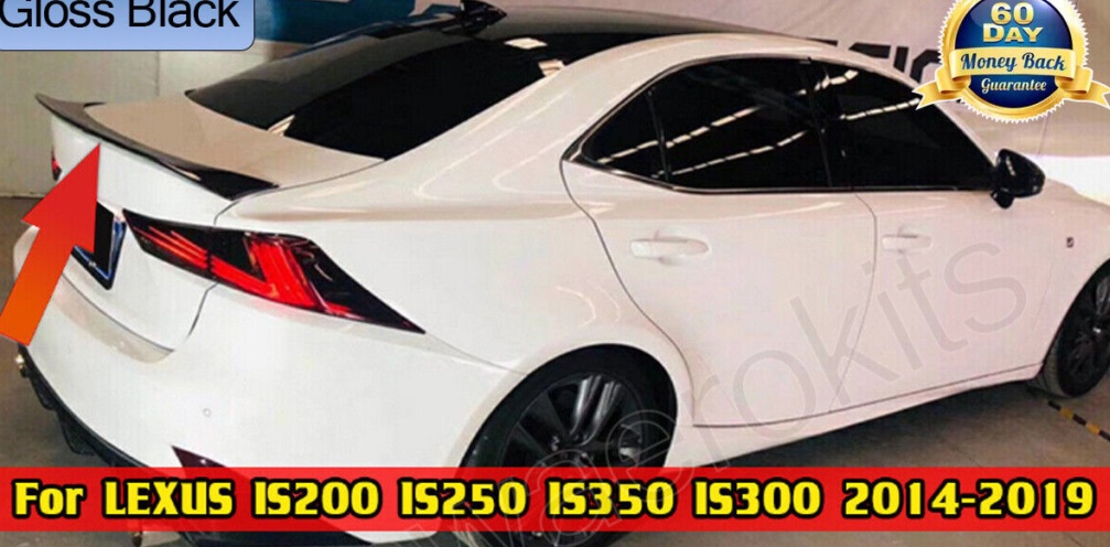 Gloss Black Rear Trunk Boot Spoiler Wing For Lexus IS250 IS350 IS300 2014-2020