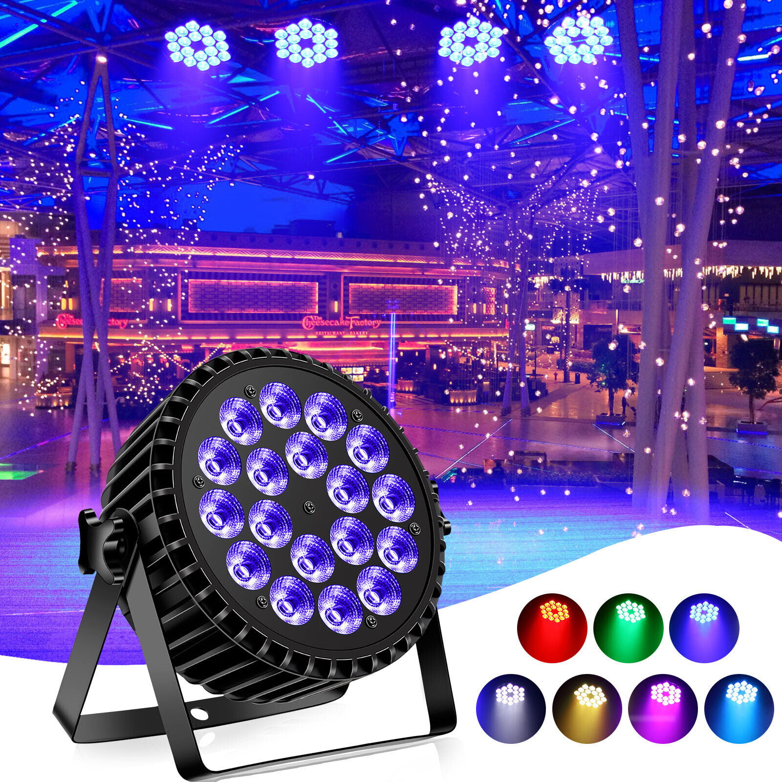 200W RGBW 18LED Par Can Effect Light Beam Strobe DMX Stage Lighting DJ KTV Disco