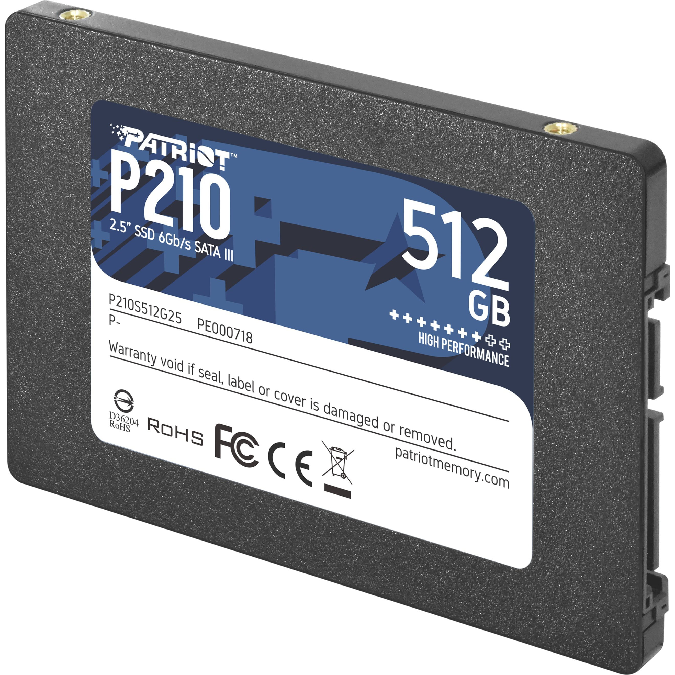 PATRIOT SSD INTERNO P210 512GB 2,5 SATA 6GB/S R/W 530/430