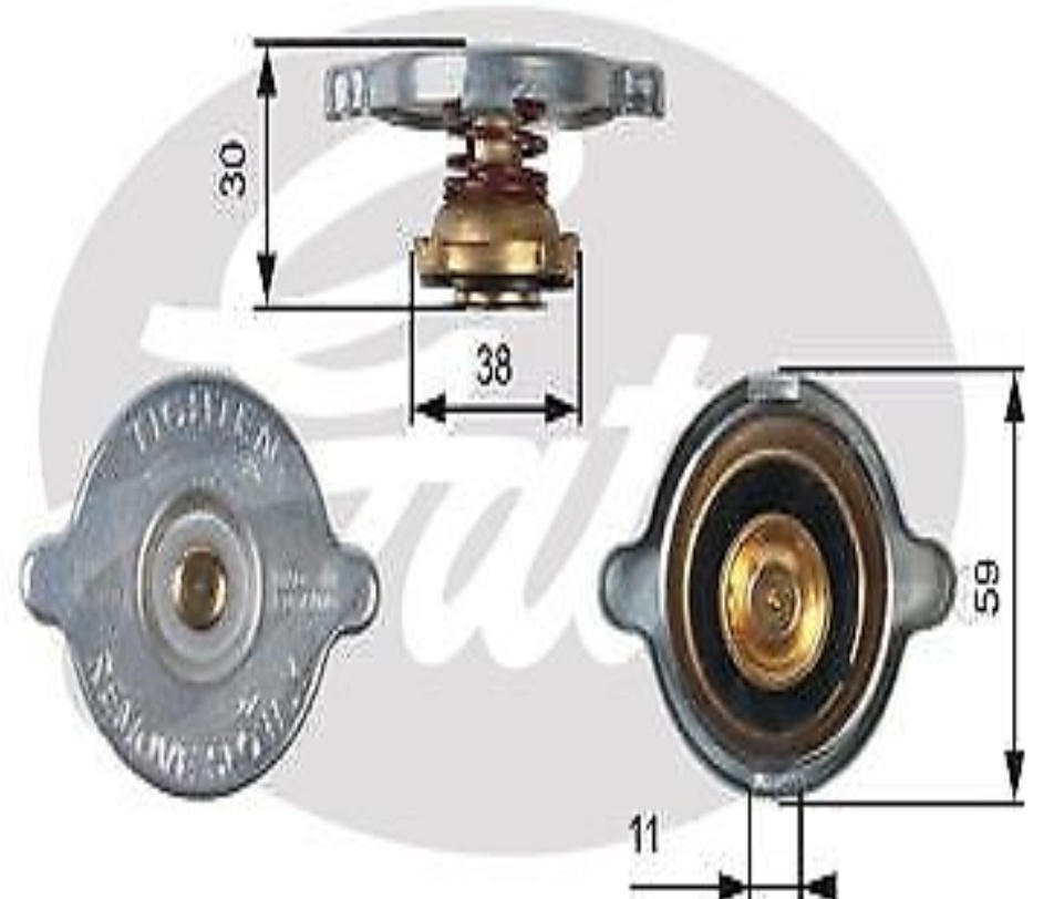 Gates RC102 Radiator Cap Cooling System Replacement Fits Citroen Daihatsu Skoda - Image 4