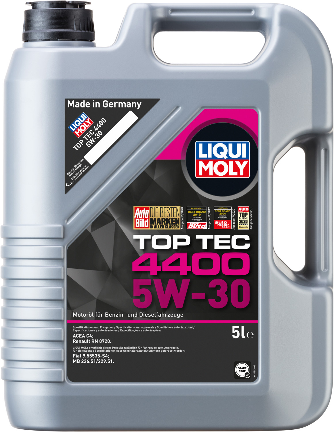 Liqui Moly Top Tec 4400 5W-30 Engine Oil Renault RN 0720 - 5 Litres