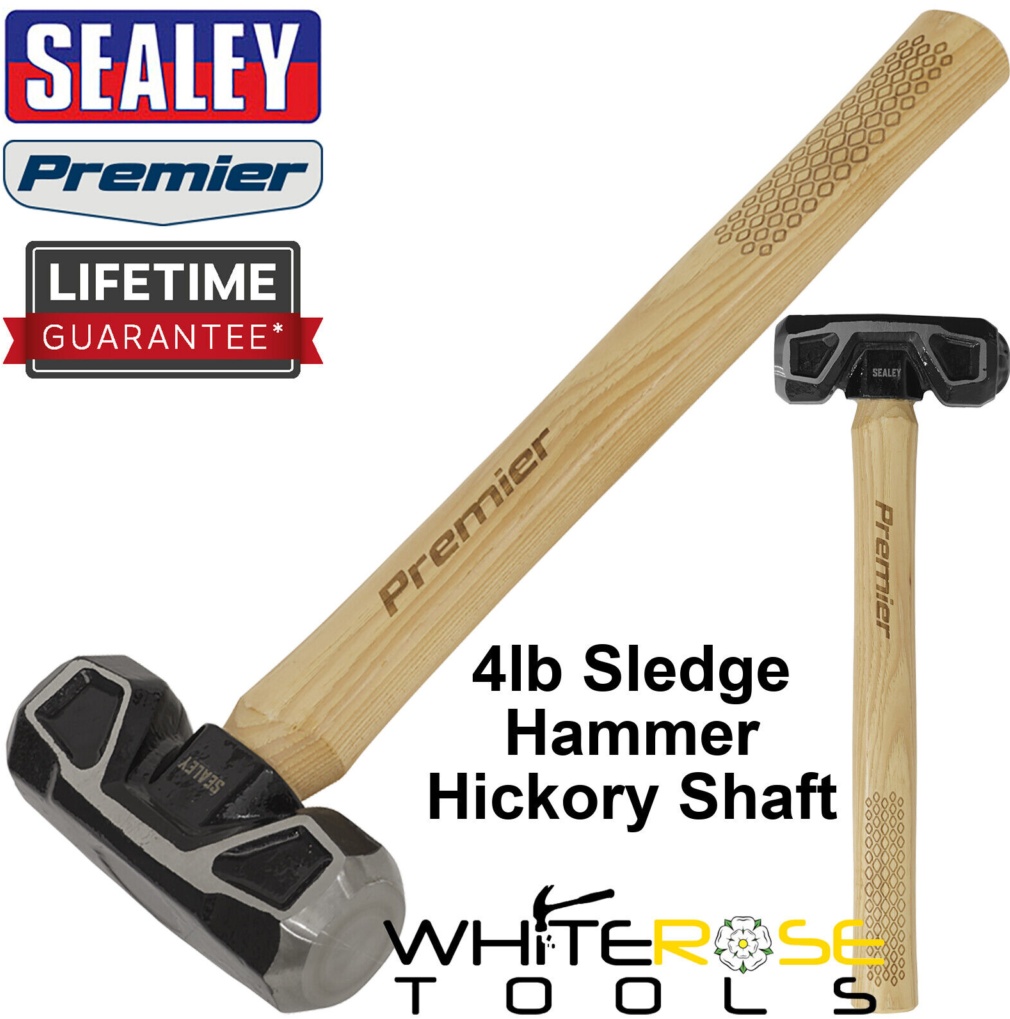 Sealey SLH041 Premier Short Handle Sledge Hammer with Hickory Shaft 4lb