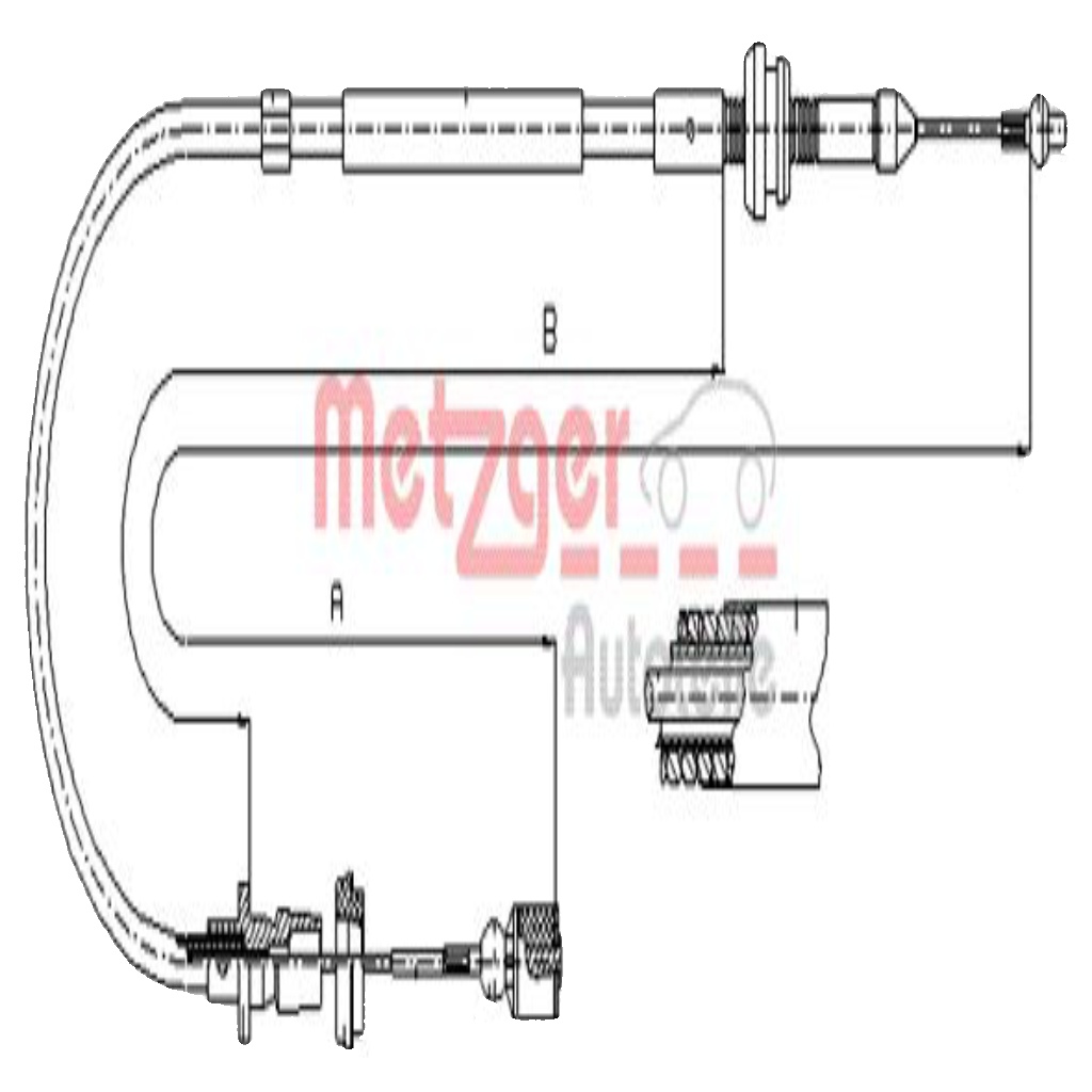 Original Metzger Throttle Cable 10.0861 for VW