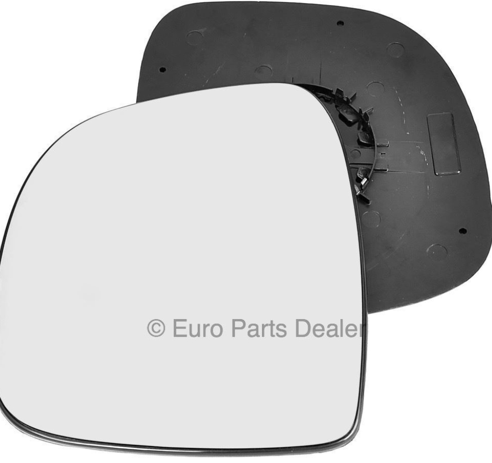 Left passenger side mirror glass with clip for Mercedes Vito 2003-09