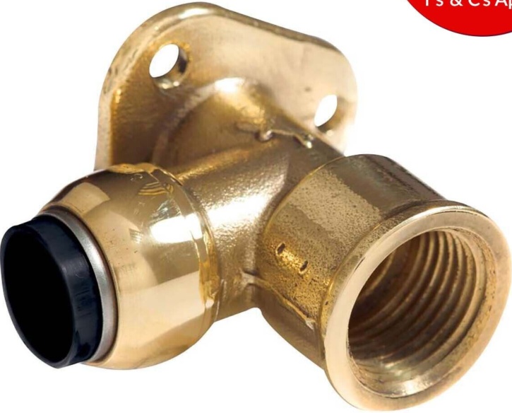 Sealey SBA22BWE SharkBite Brass Wingback Elbow 22mm x 3/4""BSP