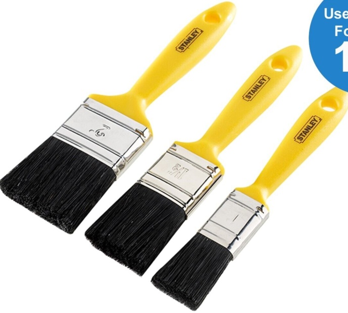 Stanley Tools Hobby Paint Brush Set Of 3 25 38 & 50Mm STA029591