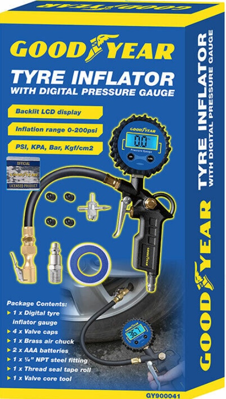 Goodyear Tyre Inflator Air Gun With Digital Pressure Gauge For Compressors