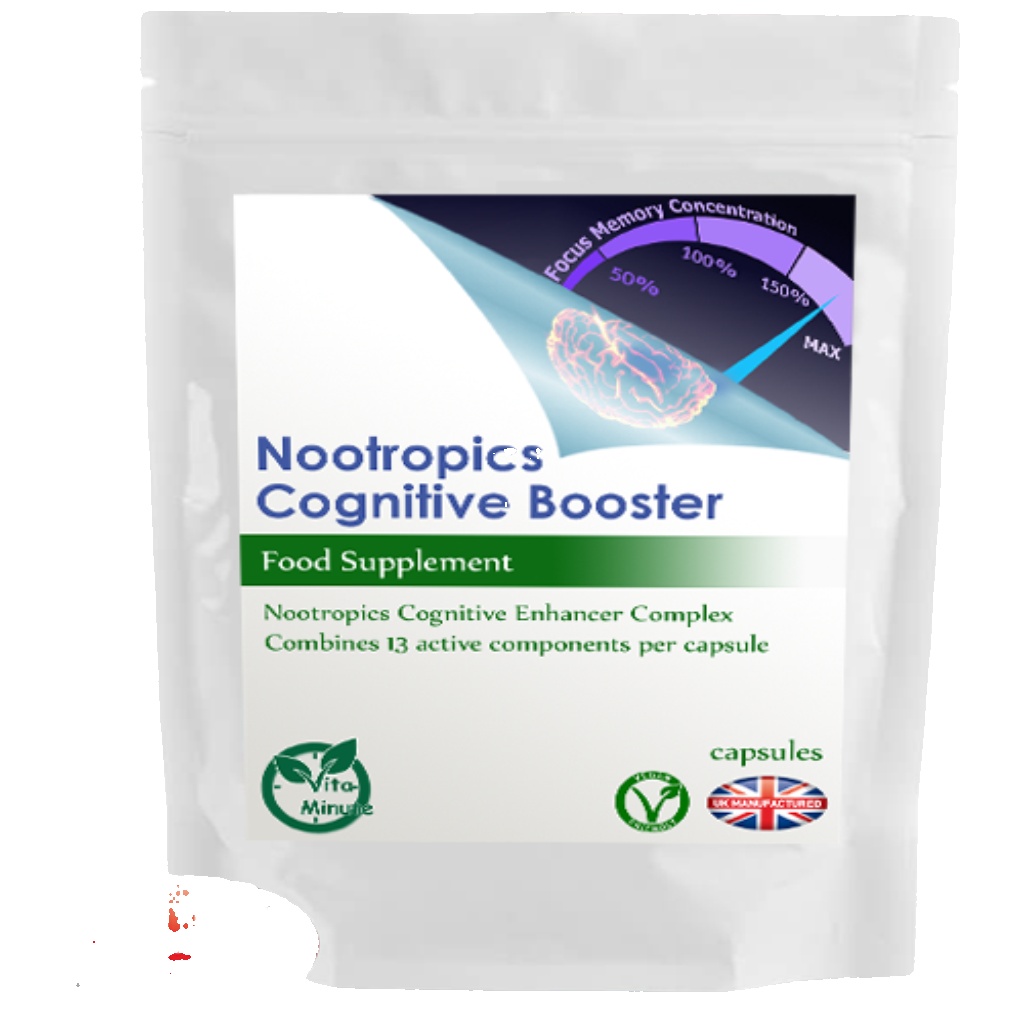 Cognitive Enhancer Nootropics Complex (120 Capsules) Concentration, Focus, Brain