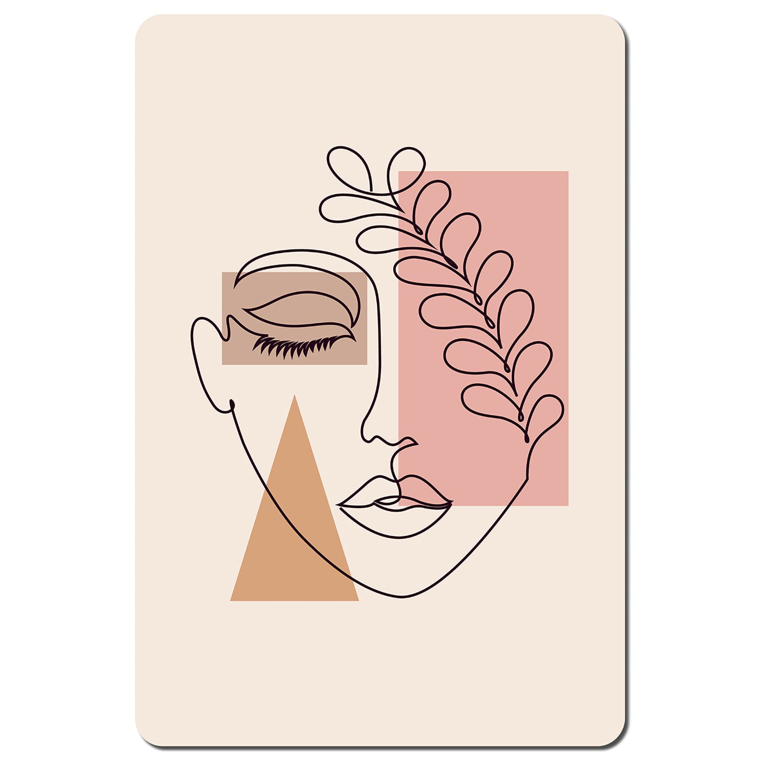 Minimal line drawing of womans face Designer Placemat Set - White