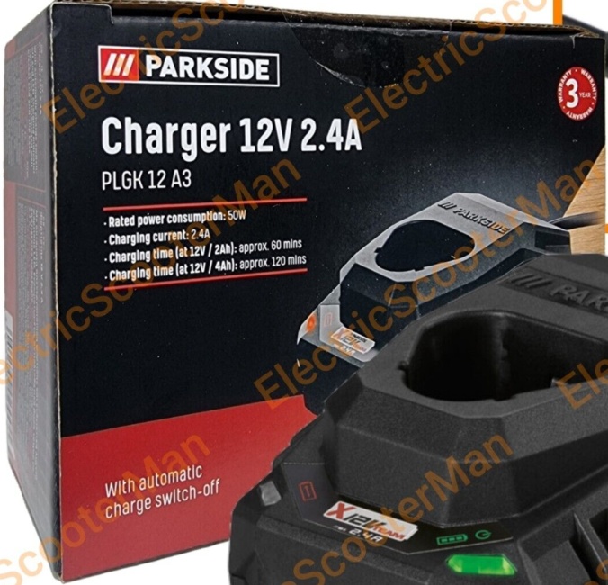 Parkside 12V Charger PLGK 12 A3 For 2Ah & 4Ah X12V Team Series Battery