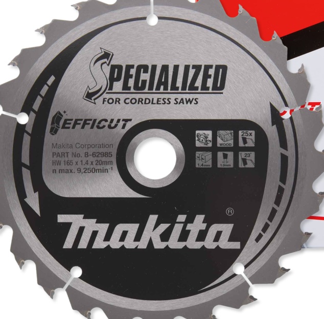 Makita SPECIALIZED Efficut Circular Saw Blade for Wood Cutting 165mm 25T 20mm - Image 6