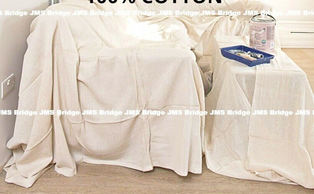 THREE (3) X HEAVY DUTY COTTON TWILL PROFESSIONAL DECORATING LARGE DUST SHEETS