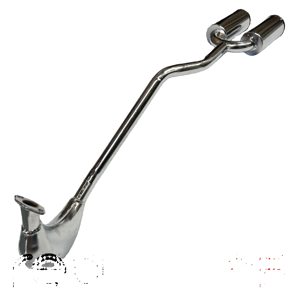 CHROME MINI DIRT BIKE TWIN EXHAUST fits 47cc 49cc 2-STROKE MINIMOTOS