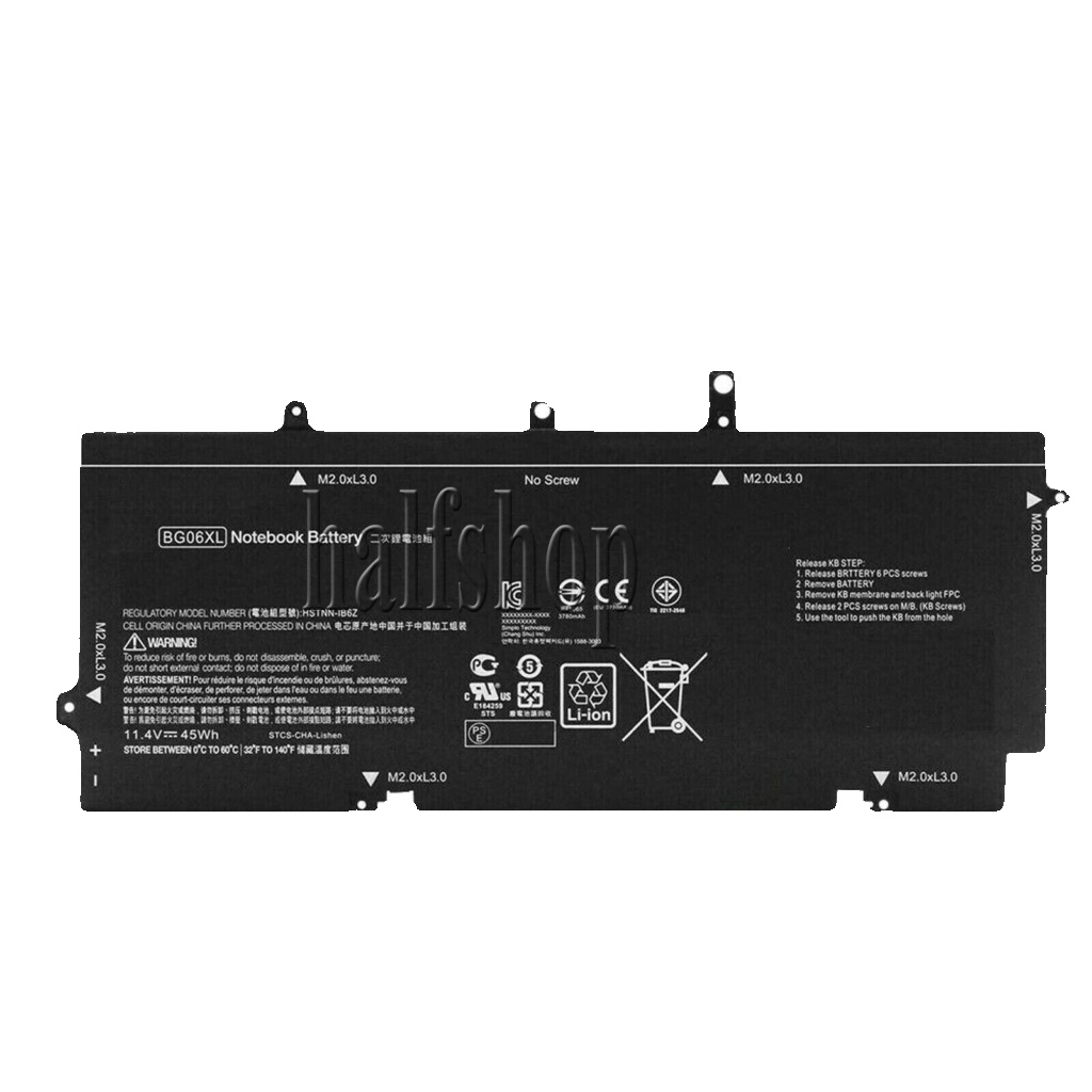 BG06XL Battery For HP EliteBook Folio 1040 G3 HSTNN-Q99C HSTNN-IB6Z 45Wh