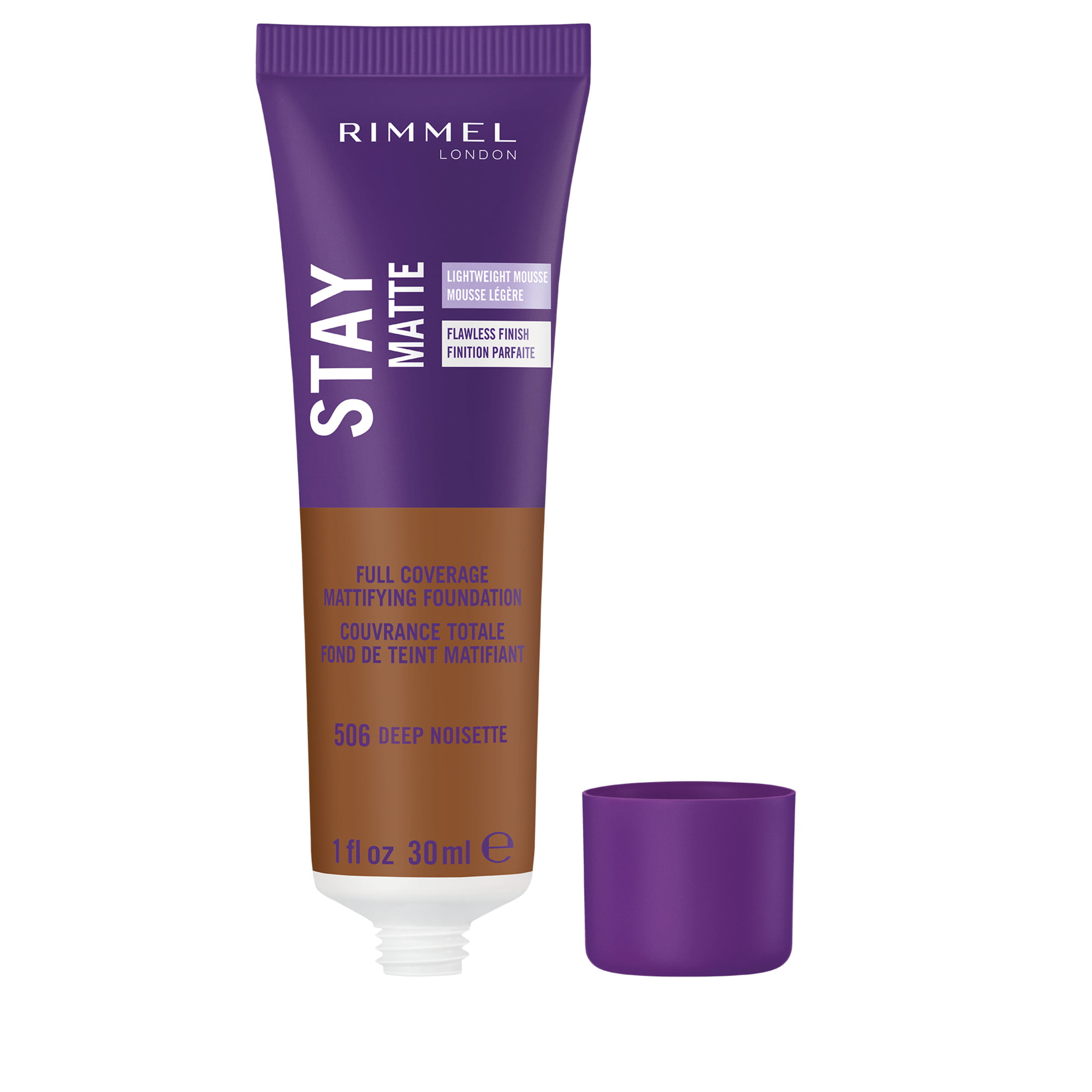 Rimmel London,Stay Matte,Full Coverage Mattifying Foundation,506 Deep Noisett