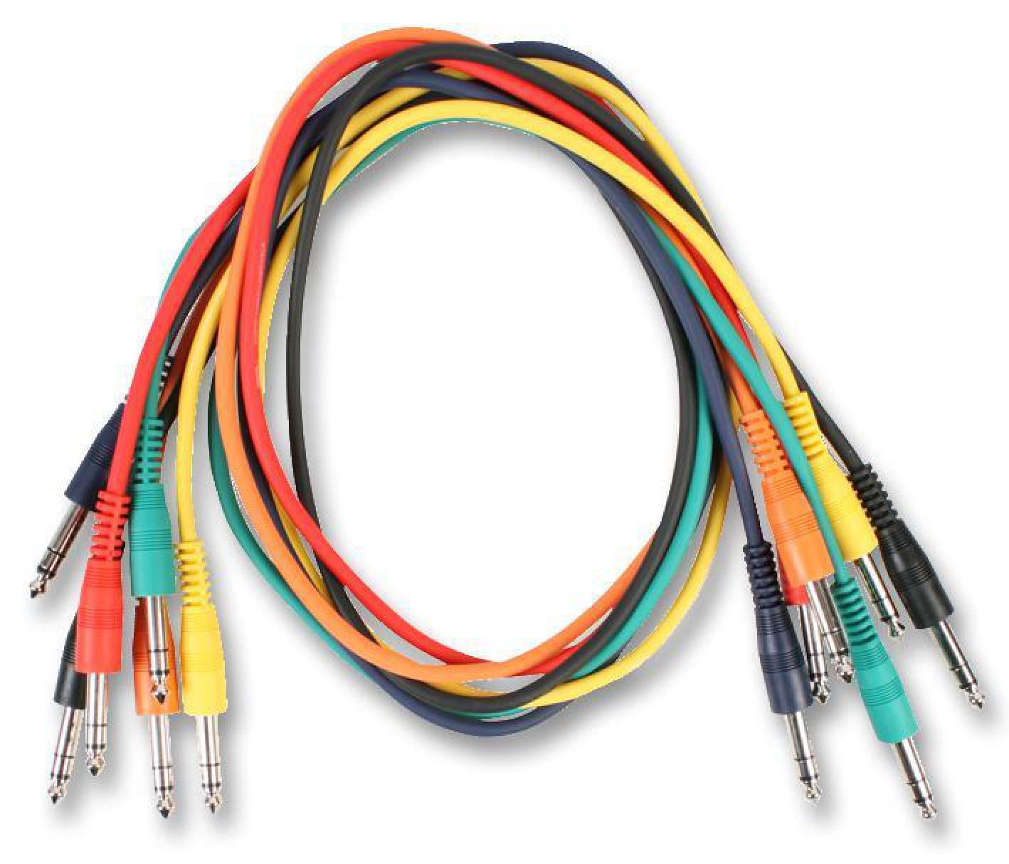 RARAION - 6.35mm (1/4"") Stereo Jack Plug to Plug Leads, 90cm - 6 Pack