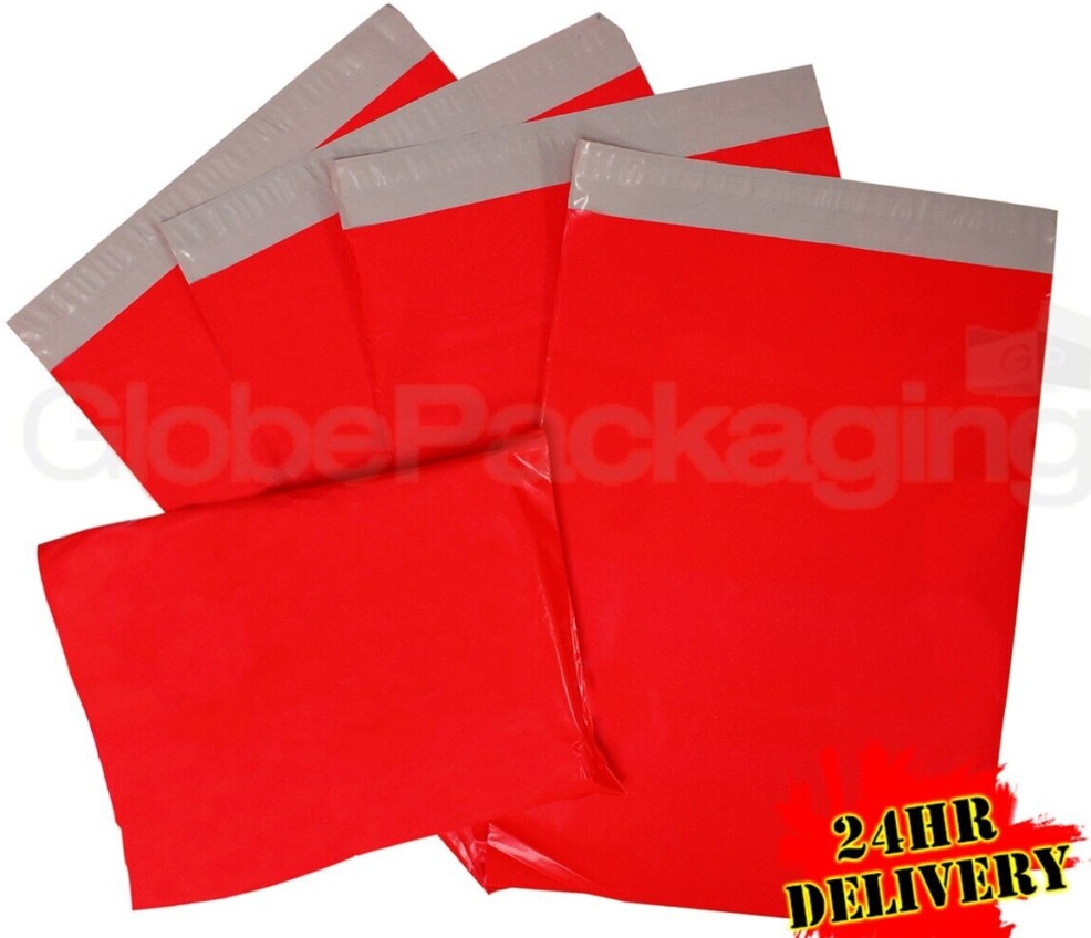 200 x Strong RED 12x16"" Mailing Postal Postage Bags 12""x16"" (305x406mm) 24HRS