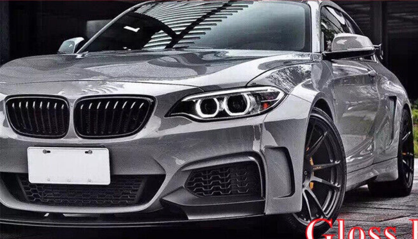 FOR BMW 2 SERIES F22 F23 M SPORT FRONT SPLITTER LIP SPOILER GLOSS BLACK 2014-22