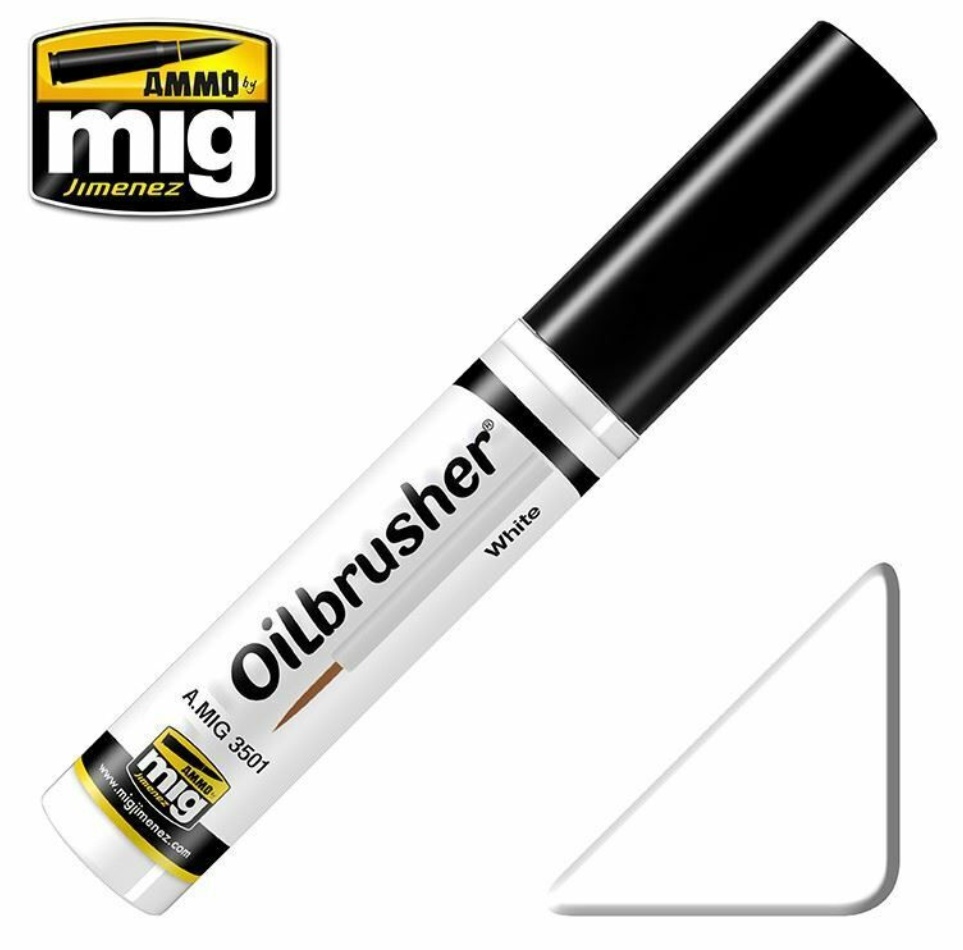 Ammo by Mig Oilbrusher - White - A.MIG-3501