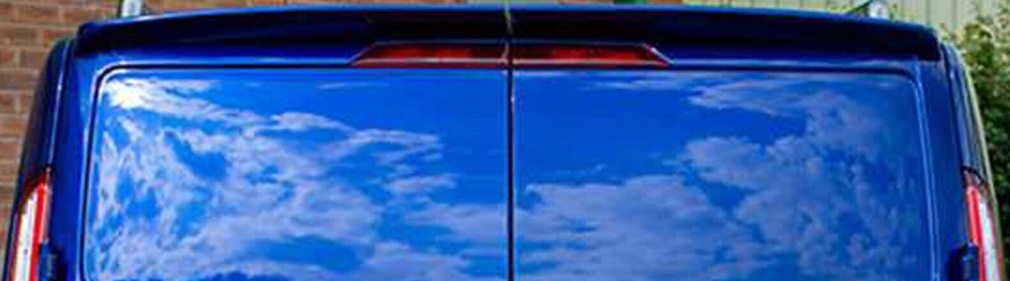 Fits Ford Transit Custom 2012-2022 Rear Twin Barn Door Roof Spoiler Gloss Black - Image 3