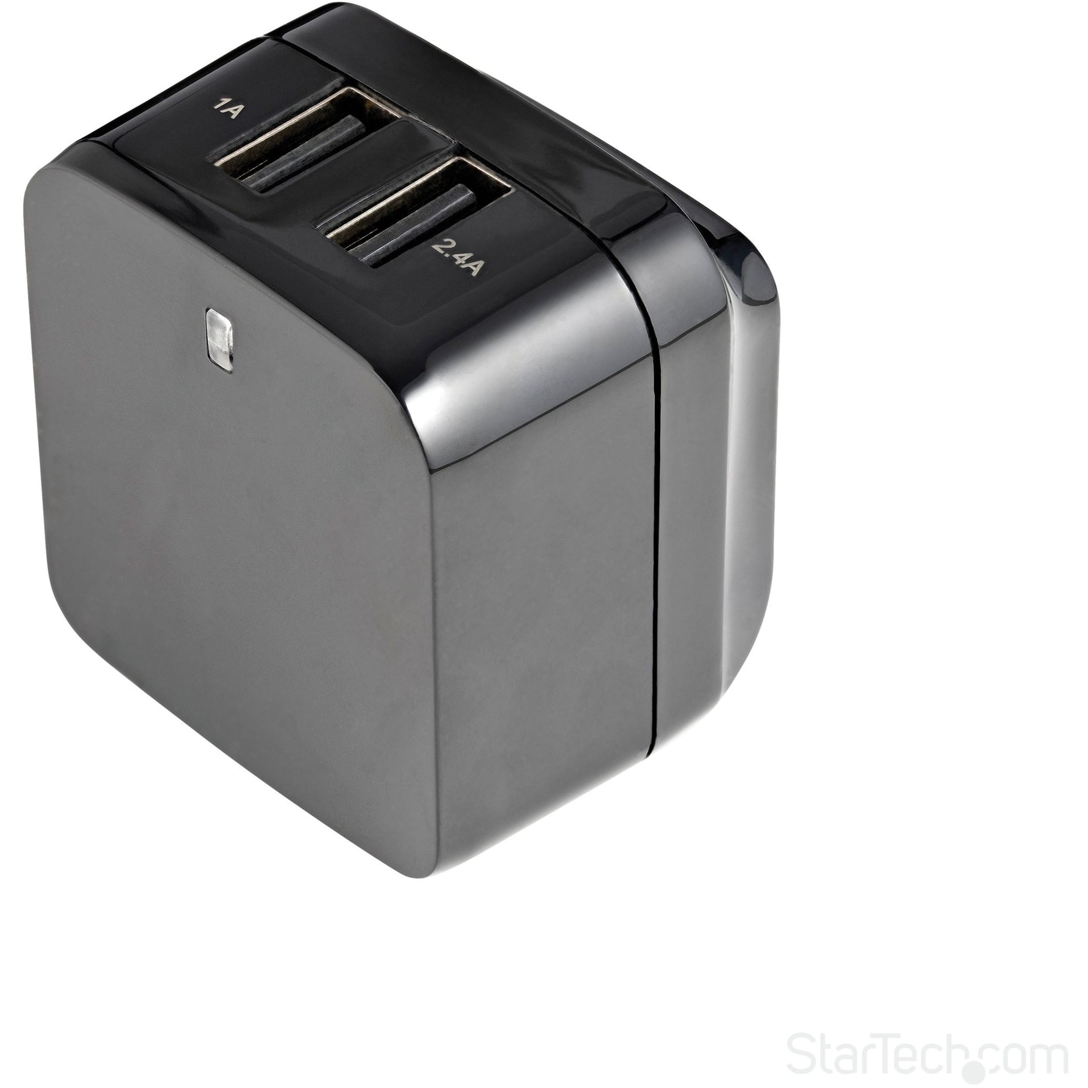 StarTech.com Dual-port USB wall charger - international travel - 17W/3.4A - blac