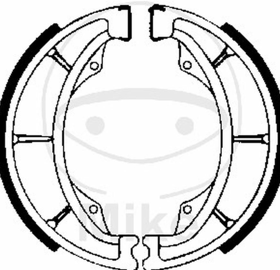 EBC Brake Shoe Set (5) 2K Rear Right for Suzuki GT 200 X5 1979 - 1982