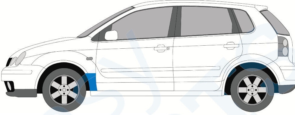 VOLKSWAGEN POLO 9N 3/5 DOOR 2001-2009 FRONT WING REPAIR PANEL / LEFT LH